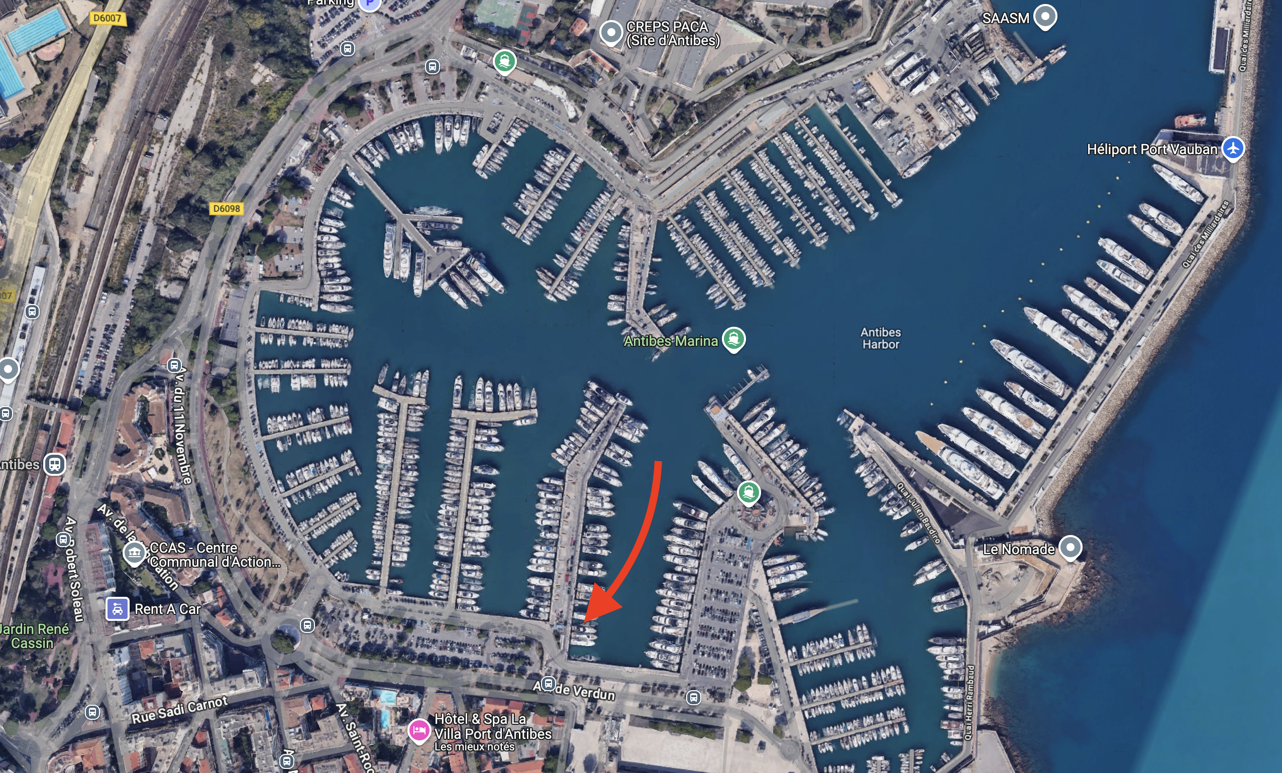 Berth for sale in Antibes: 24x6m